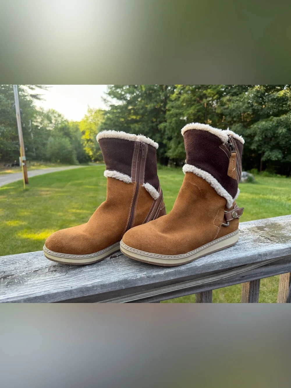 White Mountain Faux Suede Sherpa Lined Winter Boots | Size 7.5